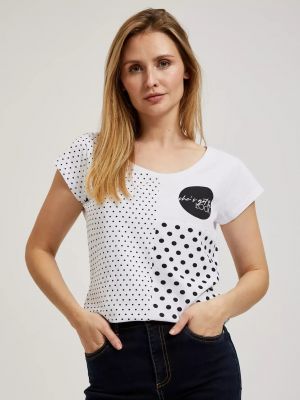 Тениска на точки Moodo бяло