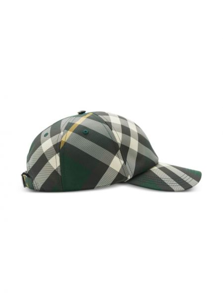 Cappello con visiera a quadri Burberry verde