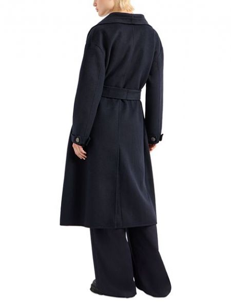 Пальто с отложным воротником Emporio Armani черное