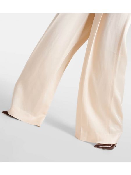Παντελόνι με ψηλή μέση σε φαρδιά γραμμή Blazé Milano λευκό