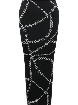 Джинсовая юбка из вискозы Versace Jeans Couture черная