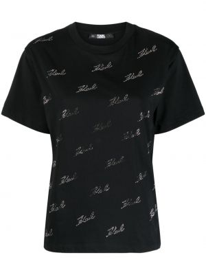 T-shirt aus baumwoll Karl Lagerfeld schwarz