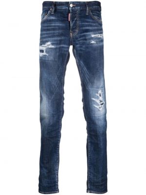 Slim fit obnosené priliehavé skinny fit džínsy Dsquared2 modrá