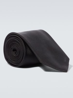 Černá hedvábná kravata Prada