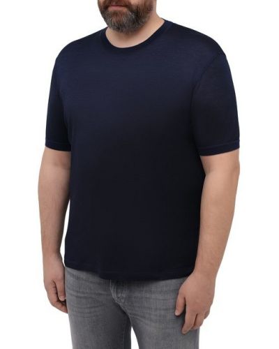 Шелковая футболка Ermenegildo Zegna синяя