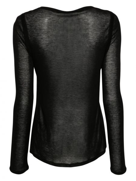 Tričko z lyocellu Victoria Beckham černé