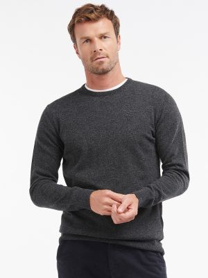 Jersey manga larga de tela jersey de cuello redondo Barbour gris