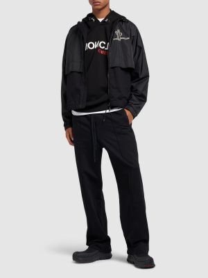 Kokvilnas jaka ar rāvējslēdzēju Moncler Grenoble melns