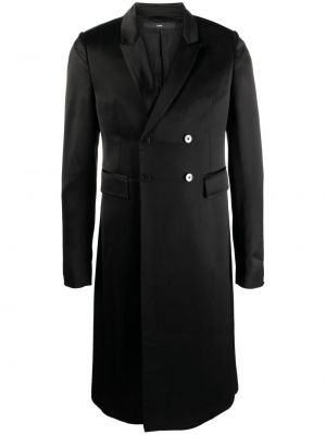 Satynowy płaszcz Sapio czarny