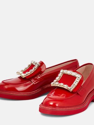 Pantofi loafer din piele Roger Vivier roșu