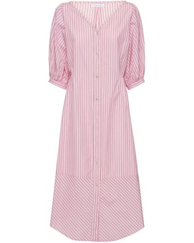 Bavlněné midi šaty Saks Potts růžové