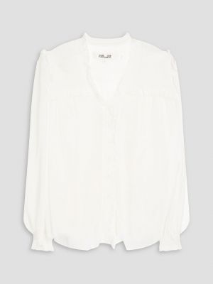 Блузка с рюшами Diane Von Furstenberg белая