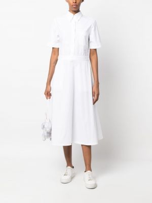 Sukienka mini z wysoką talią z krótkim rękawem Thom Browne biała