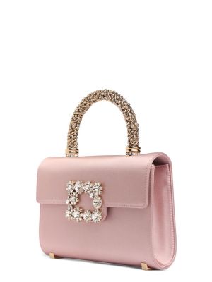 Σατέν τσάντα Roger Vivier ροζ