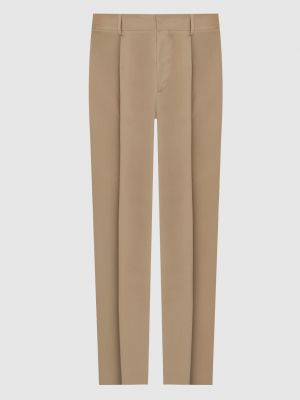 Мохеровые шерстяные прямые брюки Valentino коричневые