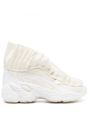 Sneakerși cu șireturi din dantelă Reebok DMX alb