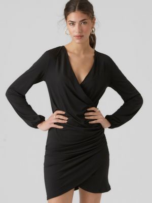 Платье мини с v-образным вырезом Vero Moda черное