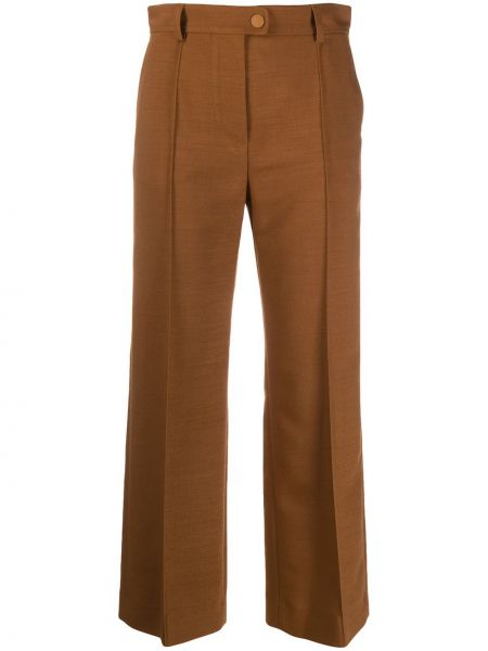 Укорочені брюки розкльошені See By Chloé, коричневі