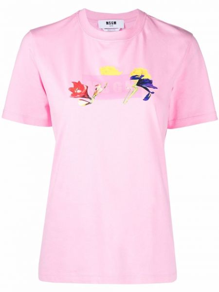 Camiseta de flores Msgm rosa
