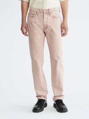 Прямые джинсы Calvin Klein розовые