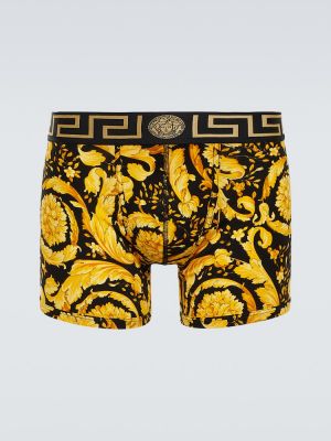 Памучни боксерки Versace жълто