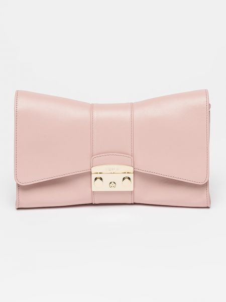 Кожаная сумка Furla розовая