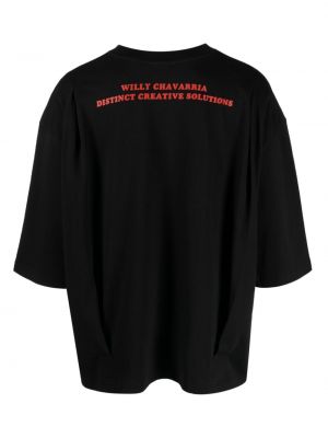 Koszulka bawełniana z nadrukiem Willy Chavarria czarna