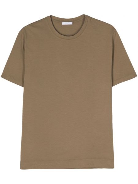 Βαμβακερή μπλούζα με στρογγυλή λαιμόκοψη Boglioli μπεζ