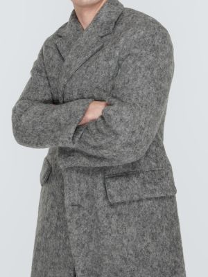 Vlněný kabát Dries Van Noten šedý