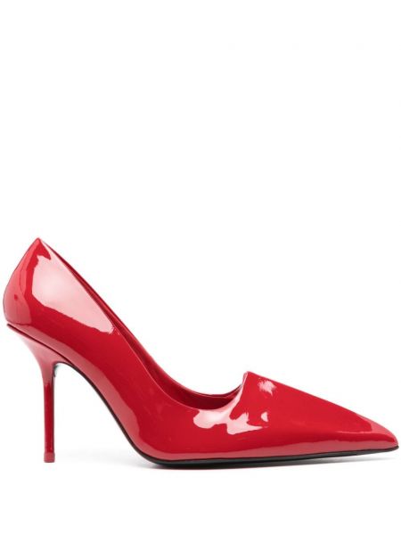 Кожени полуотворени обувки от лакирана кожа Acne Studios червено
