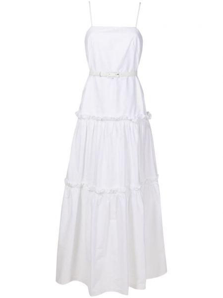 Макси рокля с волани Adriana Degreas бяло