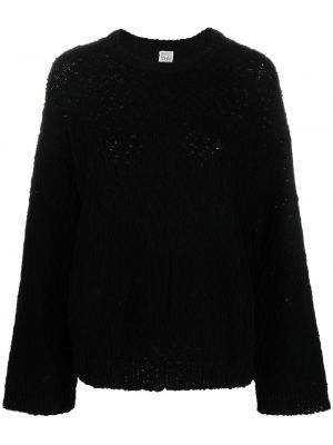 Памучен пуловер Toteme черно