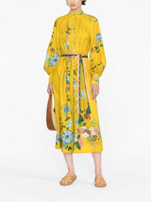 Robe chemise à fleurs Alemais jaune