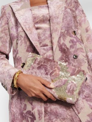 Жакардови чанта тип „портмоне“ на цветя Dries Van Noten розово