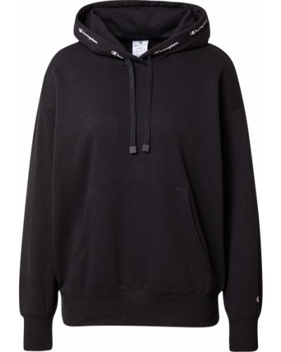 Bavlnená priliehavá mikina s kapucňou s výšivkou Champion Authentic Athletic Apparel - čierna