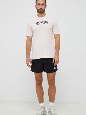Koszulka bawełniana z nadrukiem z krótkim rękawem Adidas