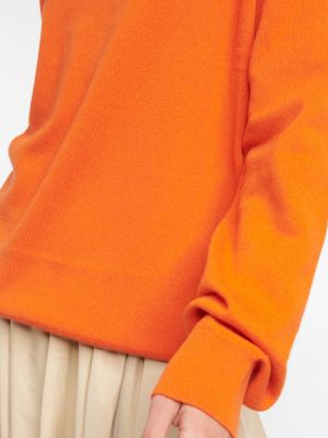 Jersey cuello alto de cachemir con cuello alto de tela jersey The Row naranja