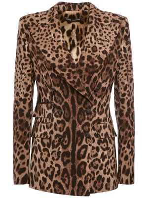 Geacă de lână cu model leopard Dolce & Gabbana