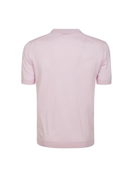 Poloshirt aus baumwoll mit v-ausschnitt John Smedley pink