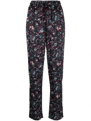 Pantaloni cu model floral cu imagine Isabel Marant Etoile negru