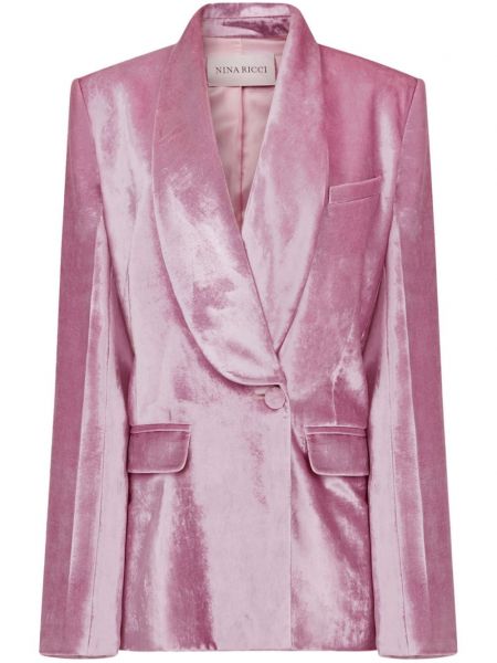 Sametové sako Nina Ricci růžové