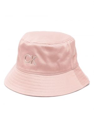 Памучна шапка от лиосел Calvin Klein розово