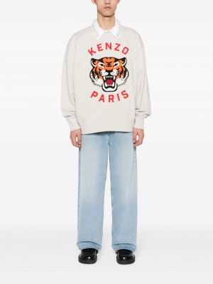 Medvilninis džemperis su tigro raštu Kenzo pilka
