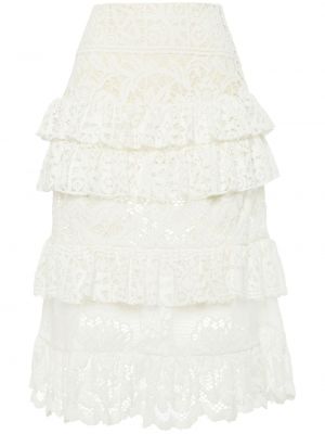 Suknja s čipkom La Doublej bijela