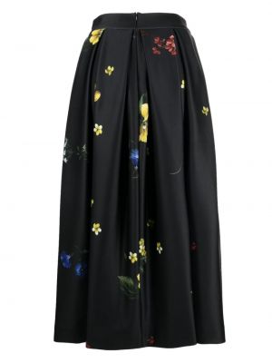 Jupe longue à fleurs Elie Saab noir