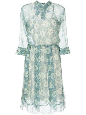 Φλοράλ φόρεμα με σχέδιο με διαφανεια Prada Pre-owned