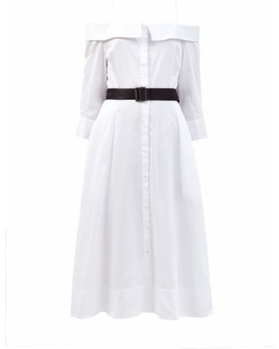 Рубашка платье с открытыми плечами Karl Lagerfeld, белое