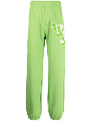 Bavlnené teplákové nohavice Y-3 zelená