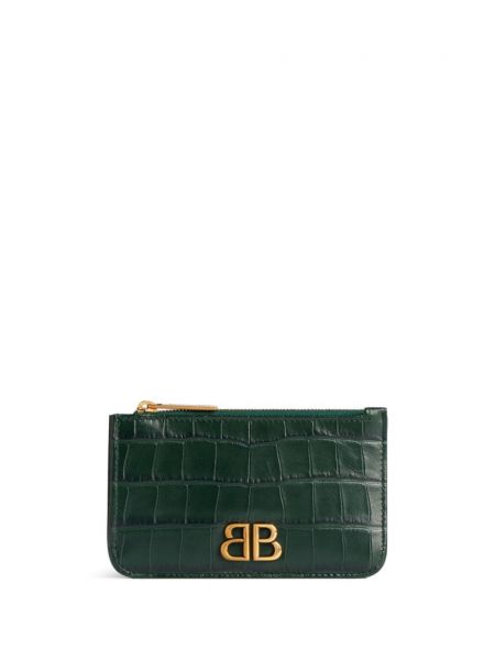Kožená peňaženka Balenciaga zelená