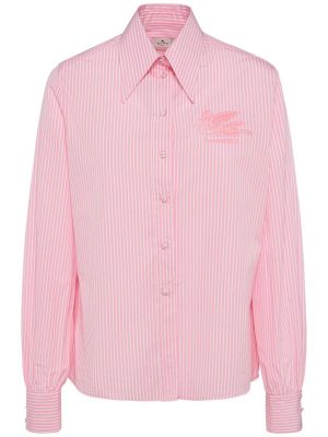 Bavlněná košile s výšivkou Etro růžová